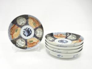 古伊万里　染付　鶴　中鉢　5客揃